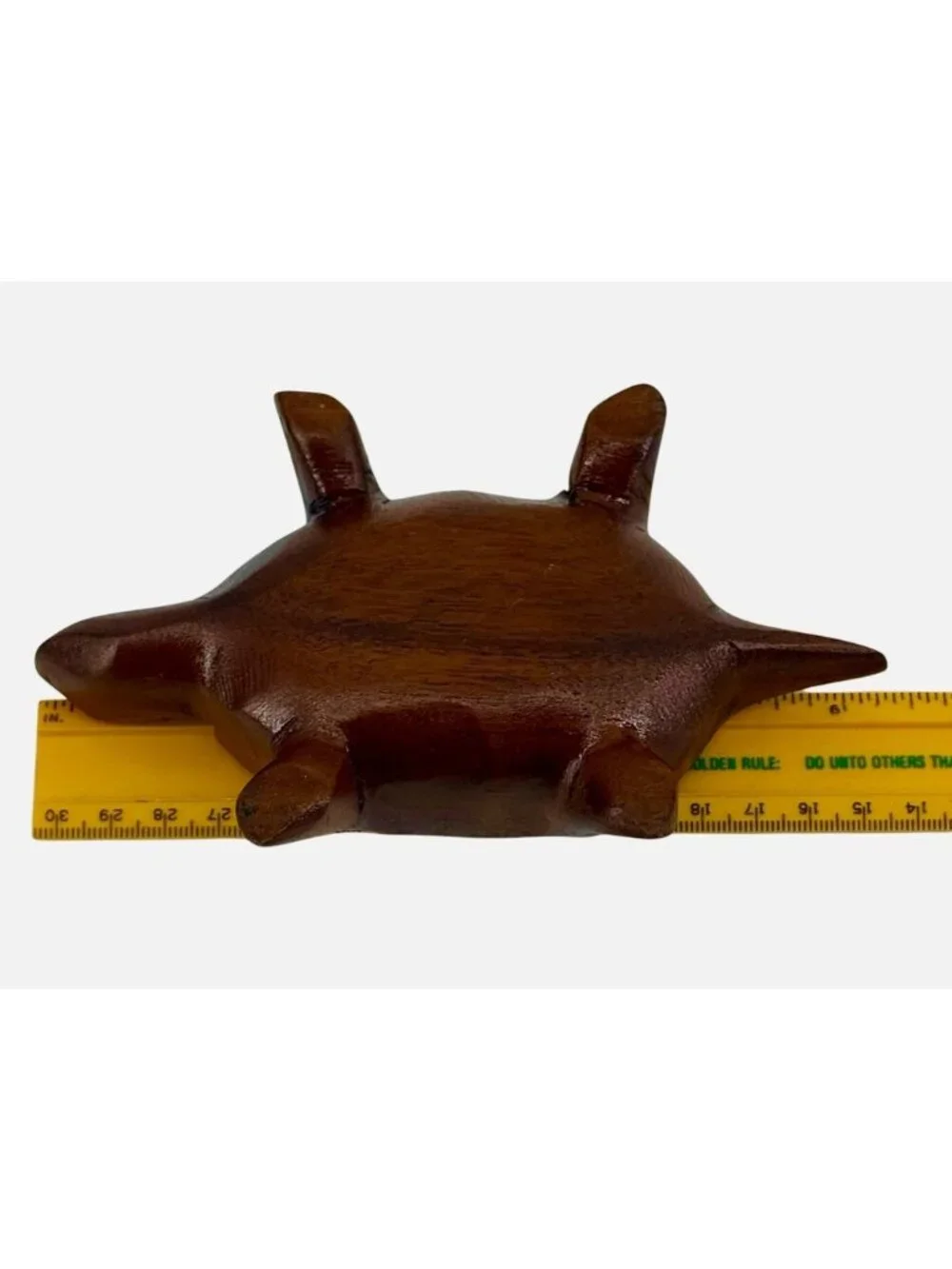 Turtle Tortoise Wooden Hand Carved w/Lid Jewelry Trinket Box 6.25
